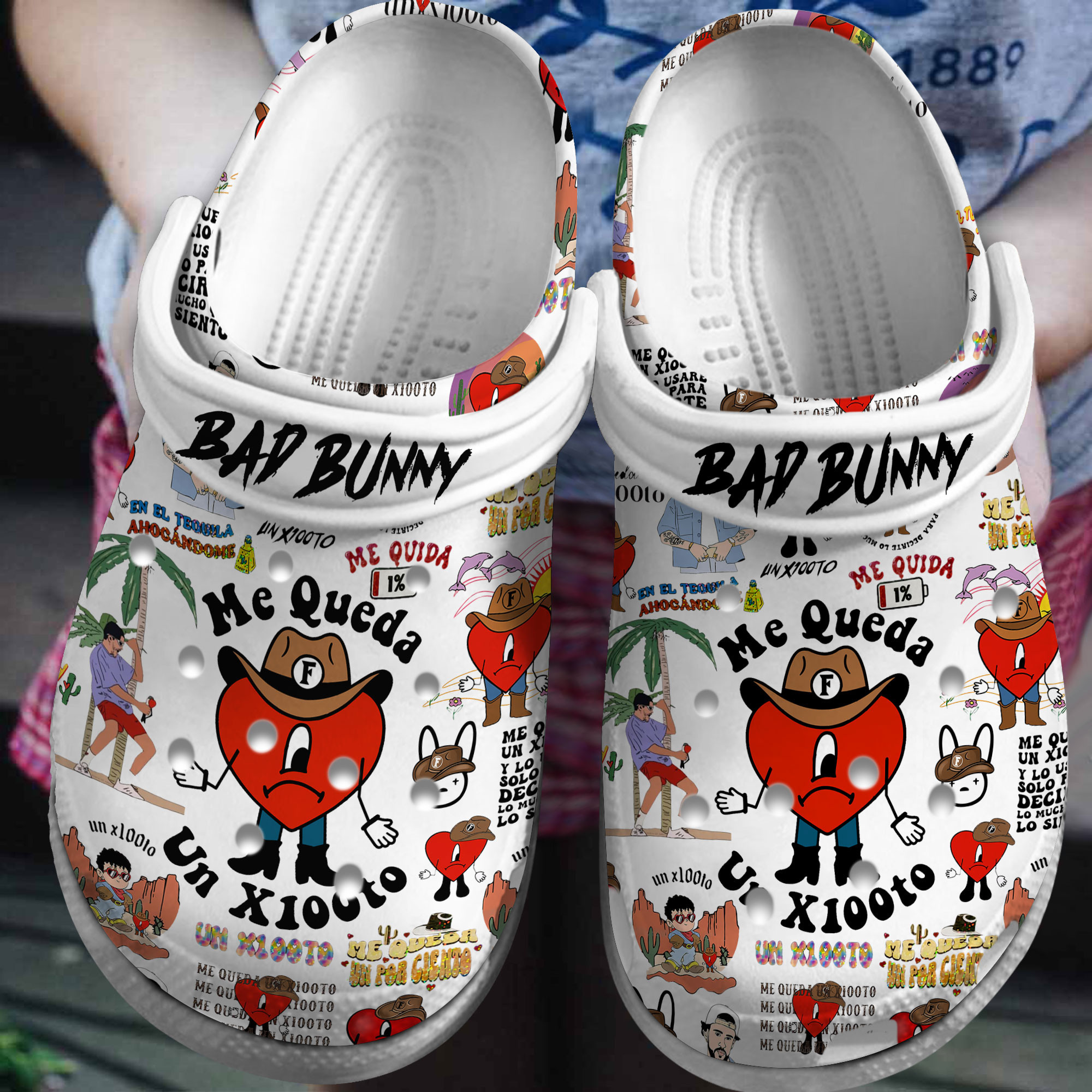 Premium Bad Bunny Music Crocs Crocband Clogs Shoes Comfortable For Men Women and Kids