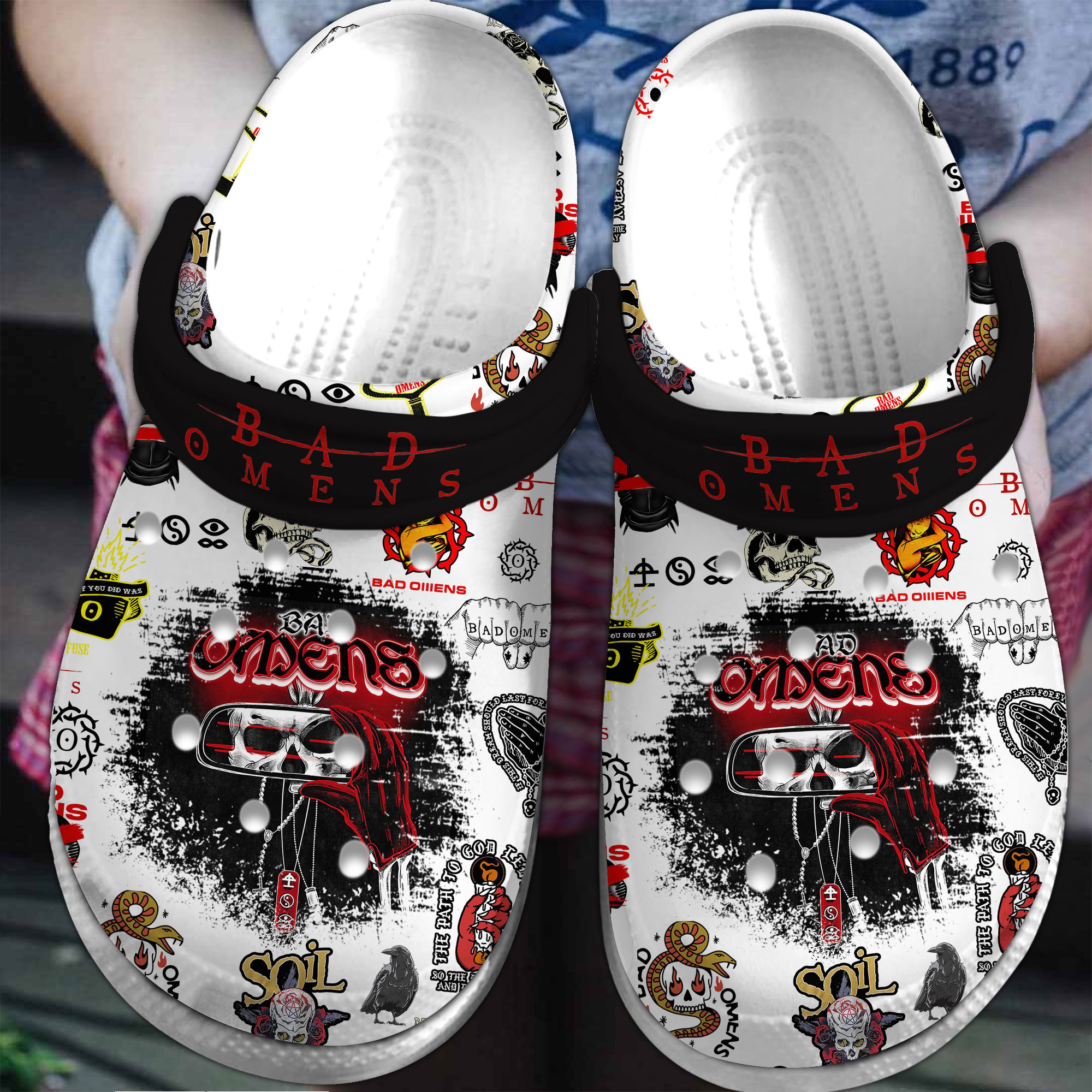 Premium Bad Omens Music Crocs Crocband Clogs Shoes Comfortable For Men Women and Kids
