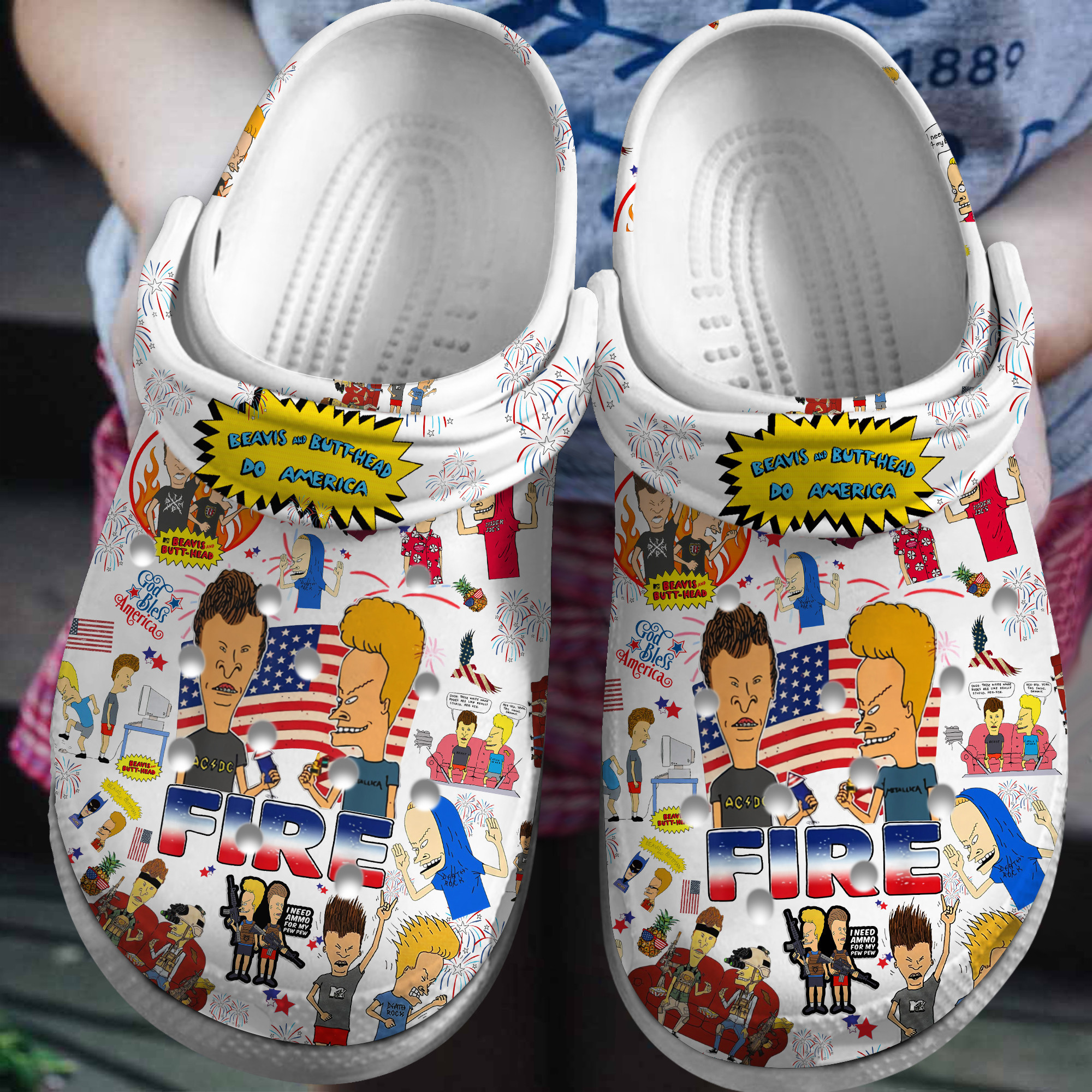 Premium Beavis And Butt Head Do America Cartoon Crocs Crocband Clogs Shoes Comfortable For Men Women and Kids