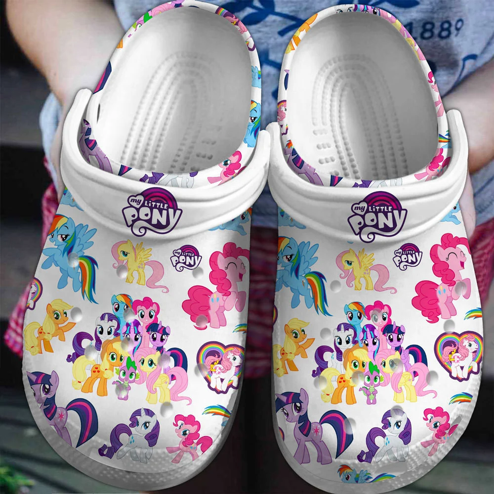 Footwearmerch My Little Pony Cartoon Crocs Crocband Clogs Shoes Comfortable For Men Women and Kids