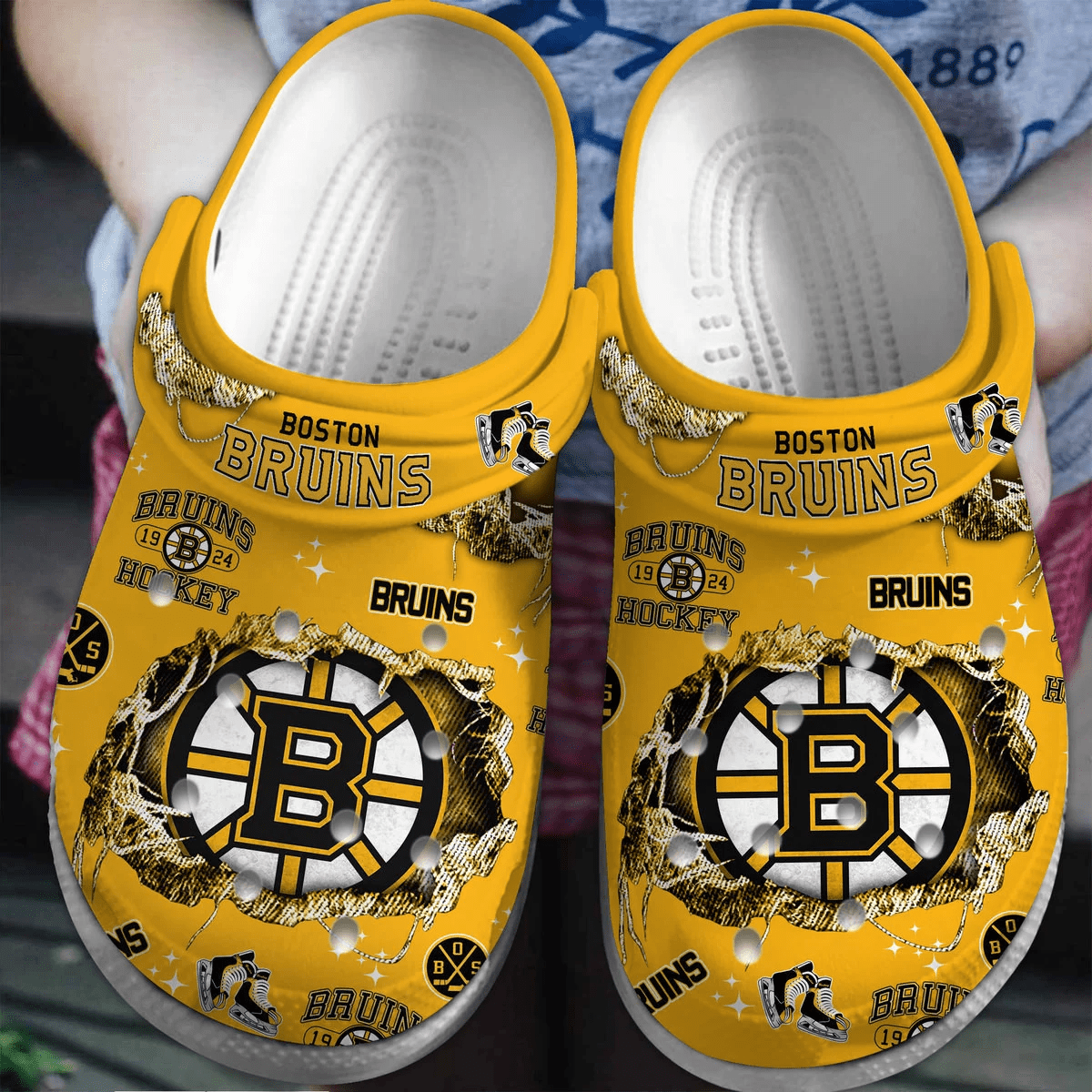 Premium Boston Bruins NHL Sport Crocs Crocband Clogs Shoes Comfortable For Men Women and Kids