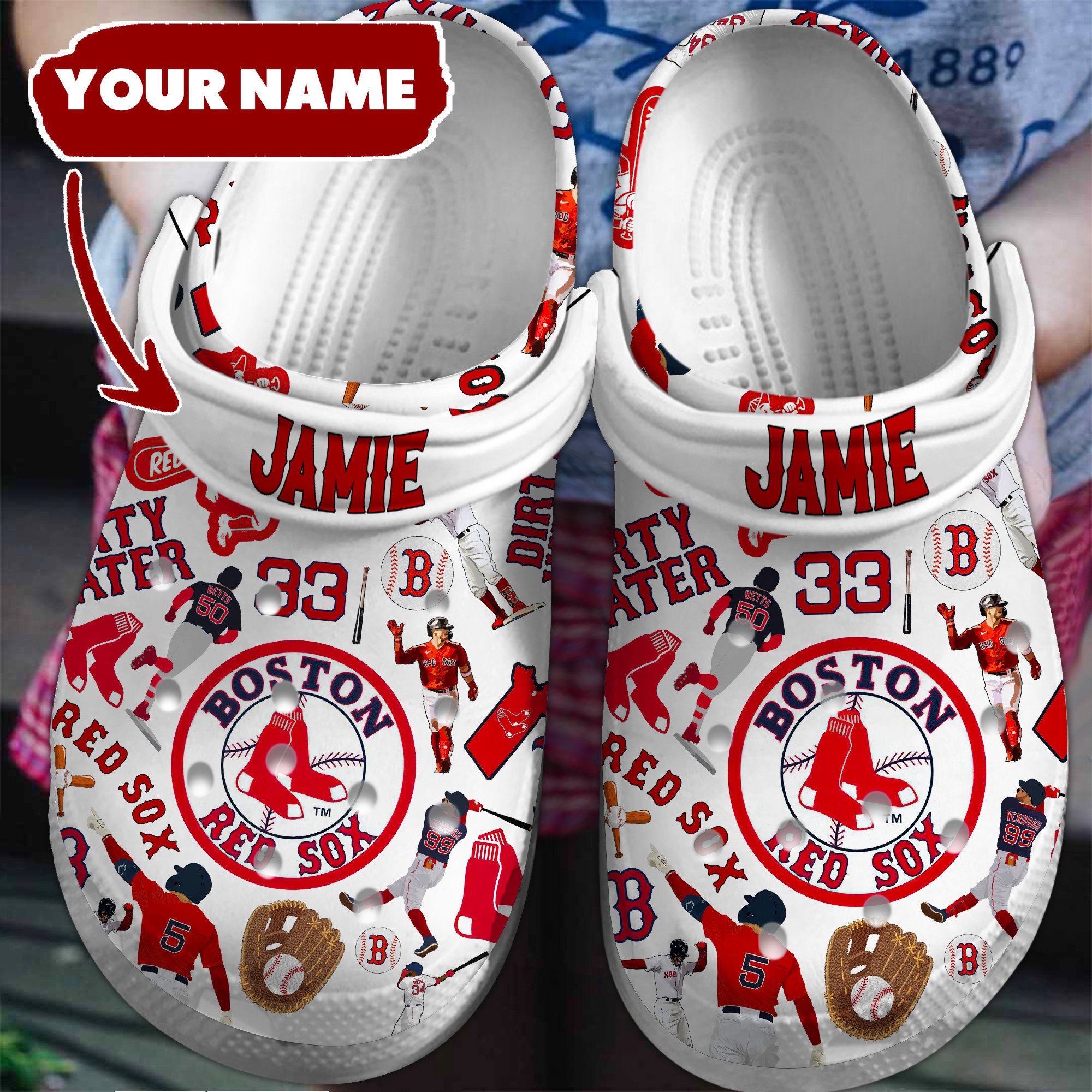 Footwearmerch Boston Red Sox MLB Sport Crocs Clogs Crocband Shoes Comfortable For Men Women and Kids