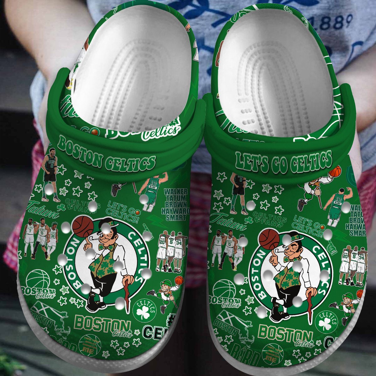 Footwearmerch Boston Celtics Basketball team NBA Sport Crocs Clogs Crocband Shoes Comfortable For Men Women and Kids