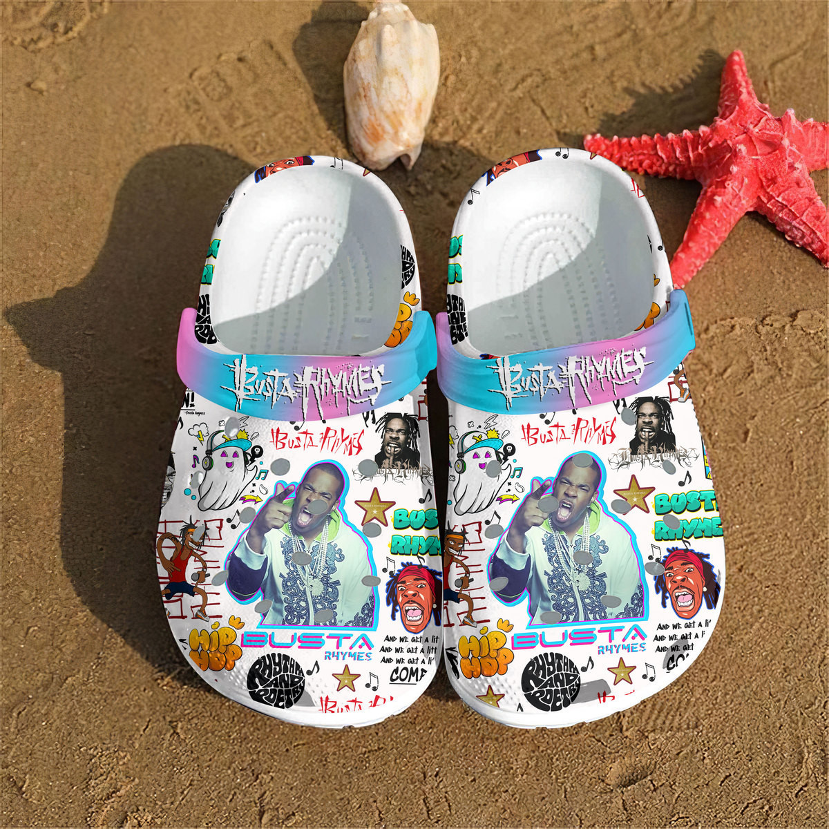 Premium Busta Rhymes Music Crocs Crocband Clogs Shoes Comfortable For Men Women and Kids