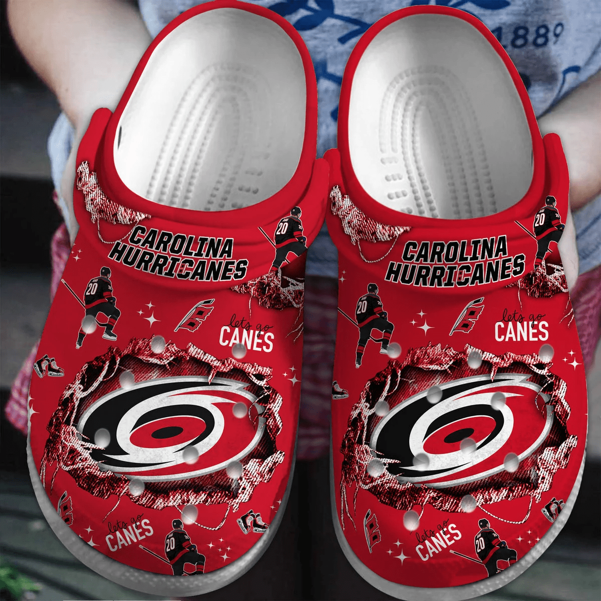 Premium Carolina Hurricanes NHL Sport Crocs Crocband Clogs Shoes Comfortable For Men Women and Kids