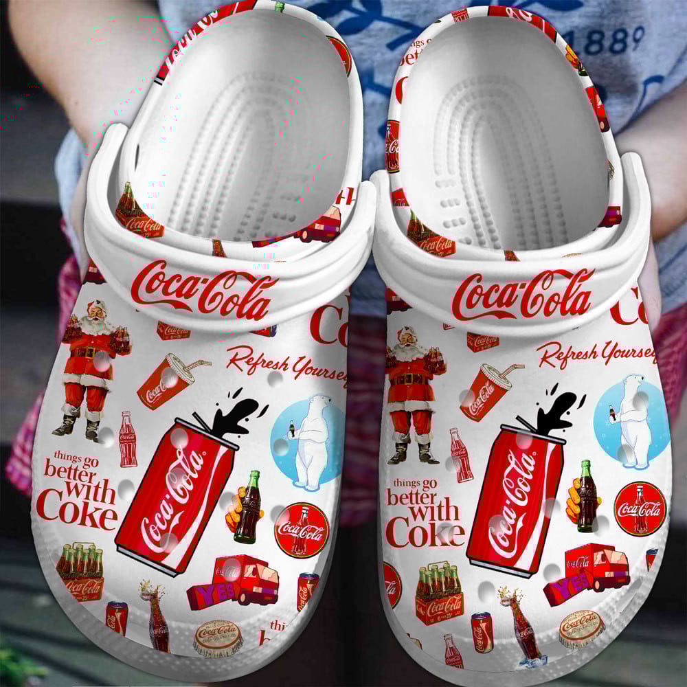 Footwearmerch Coca Cola Crocs Crocband Clogs Shoes Comfortable For Men Women and Kids