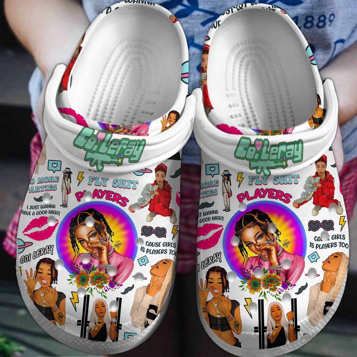 Footwearmerch Coi Leray Singer Music Crocs Crocband Clogs Shoes Comfortable For Men Women and Kids