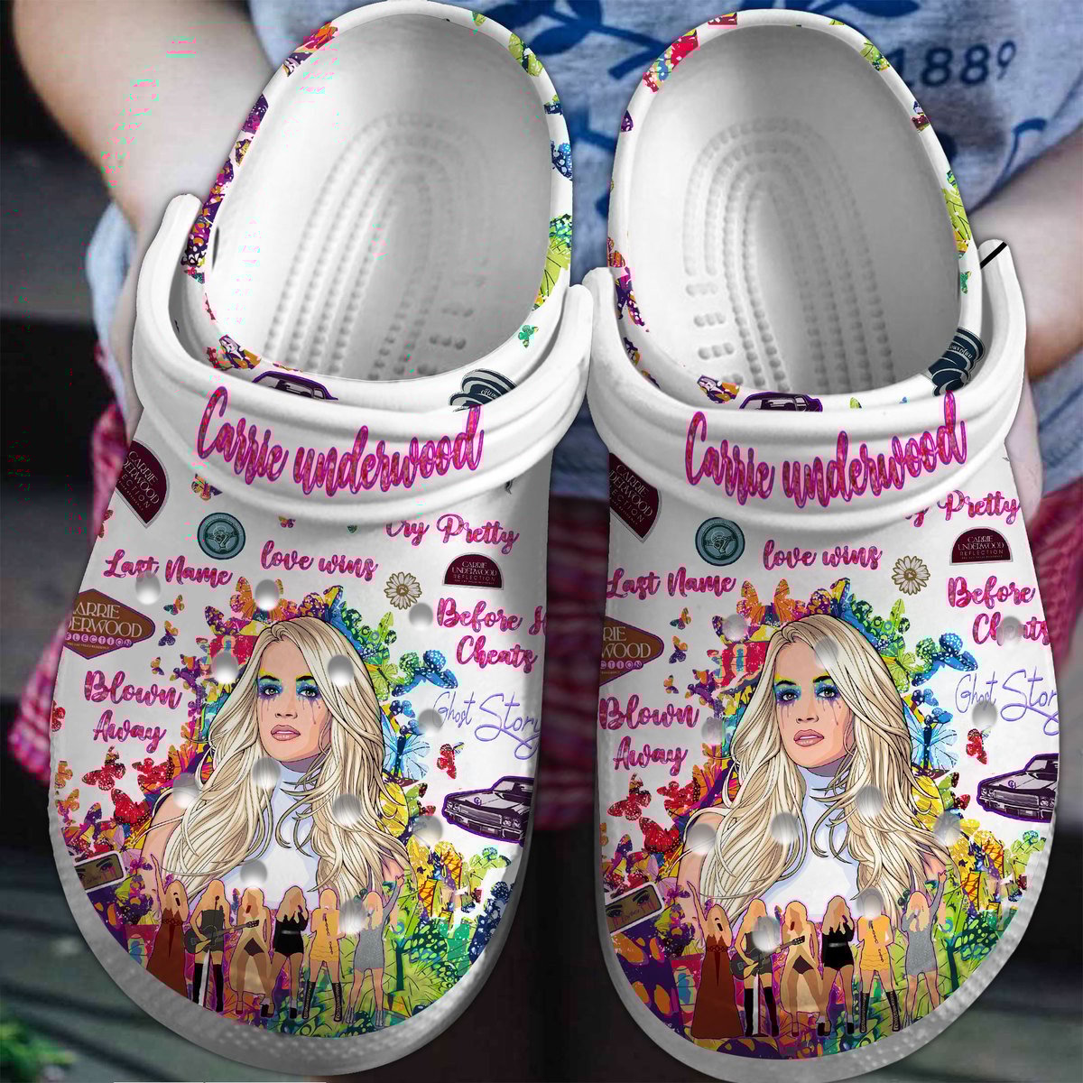 Footwearmerch Carrie Underwood Singer Music Crocs Crocband Clogs Shoes Comfortable For Men Women and Kids