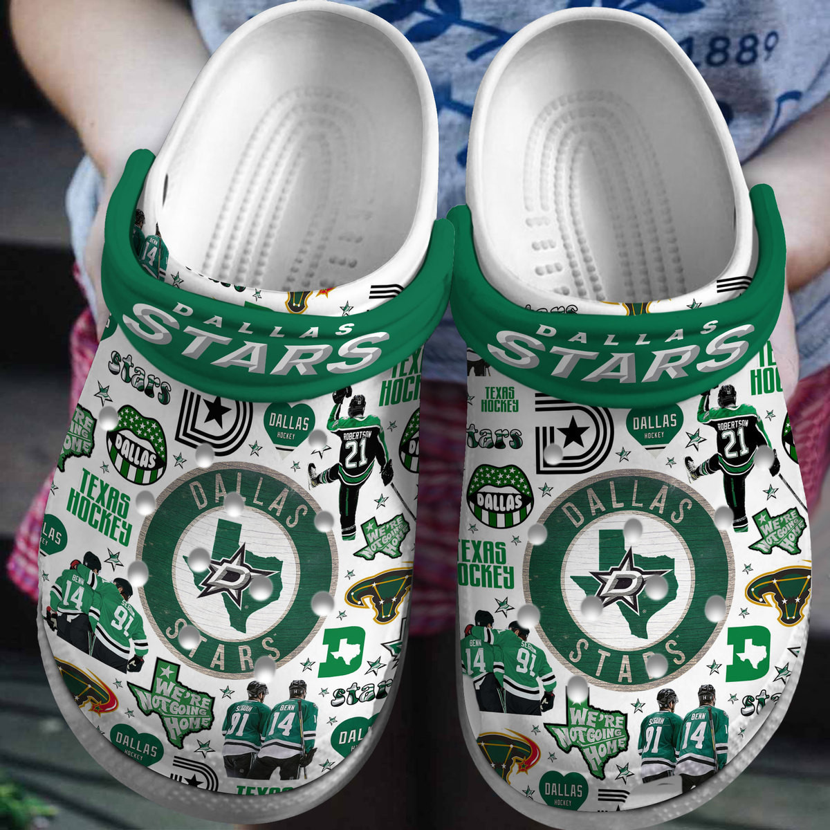 Premium Dallas Stars NHL Sport Crocs Crocband Clogs Shoes Comfortable For Men Women and Kids