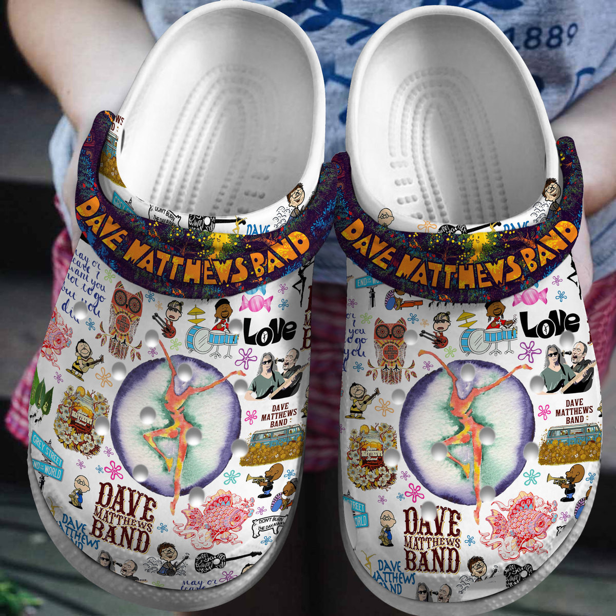 Premium Dave Matthews Band Music Crocs Crocband Clogs Shoes Comfortable For Men Women and Kids