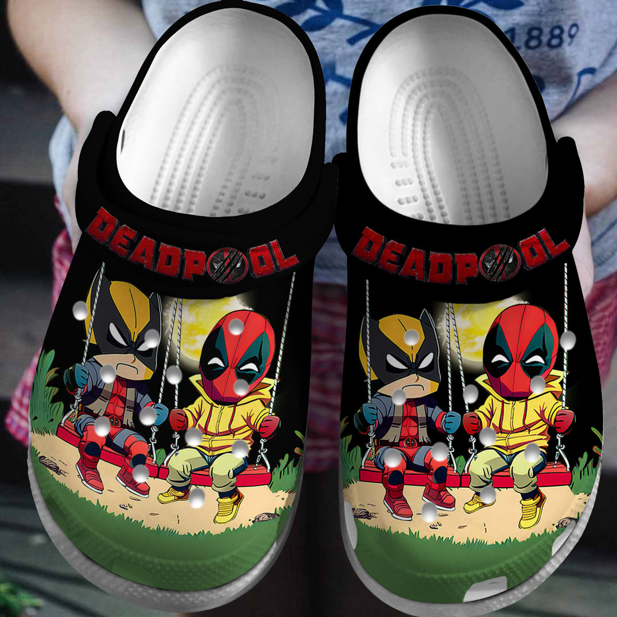 Premium Deadpool Movie Crocs Crocband Clogs Shoes Comfortable For Men Women and Kids
