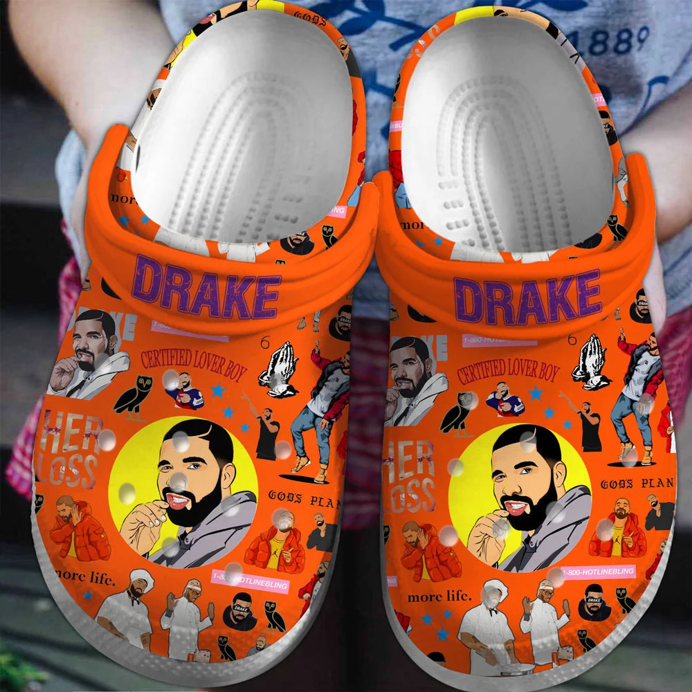 Footwearmerch Drake Singer Music Crocs Crocband Clogs Shoes Comfortable For Men Women and Kids