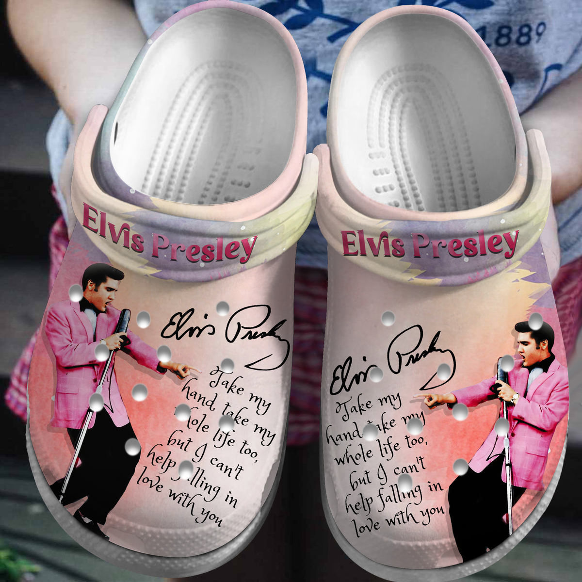 Footwearmerch Elvis Presley Singer Music Crocs Crocband Clogs Shoes Comfortable For Men Women and Kids