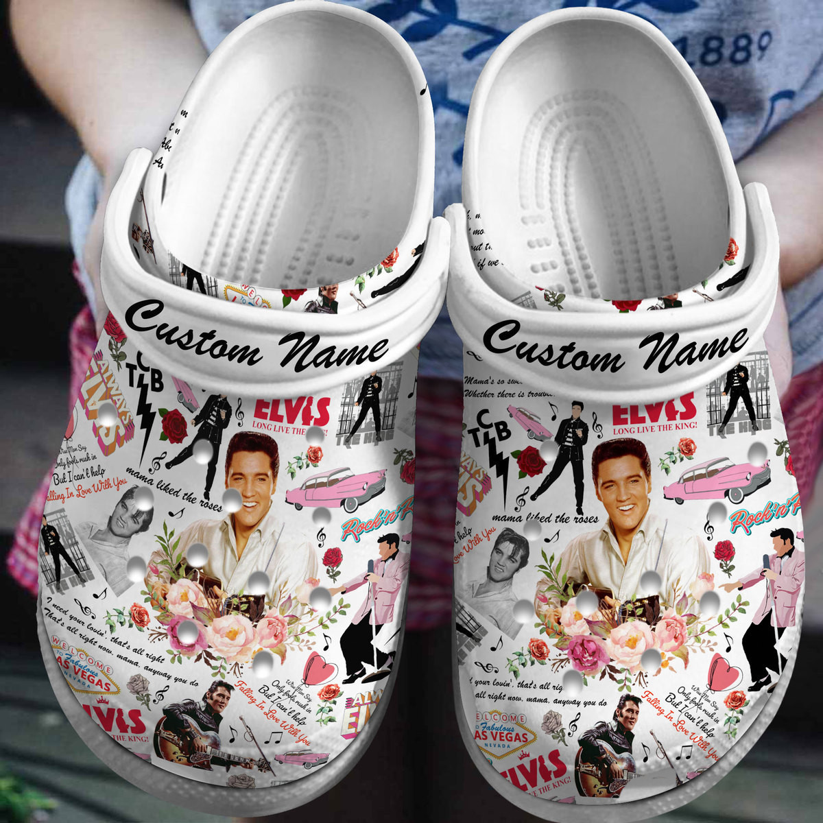 Footwearmerch Elvis Singer Music Crocs Crocband Clogs Shoes Comfortable For Men Women and Kids