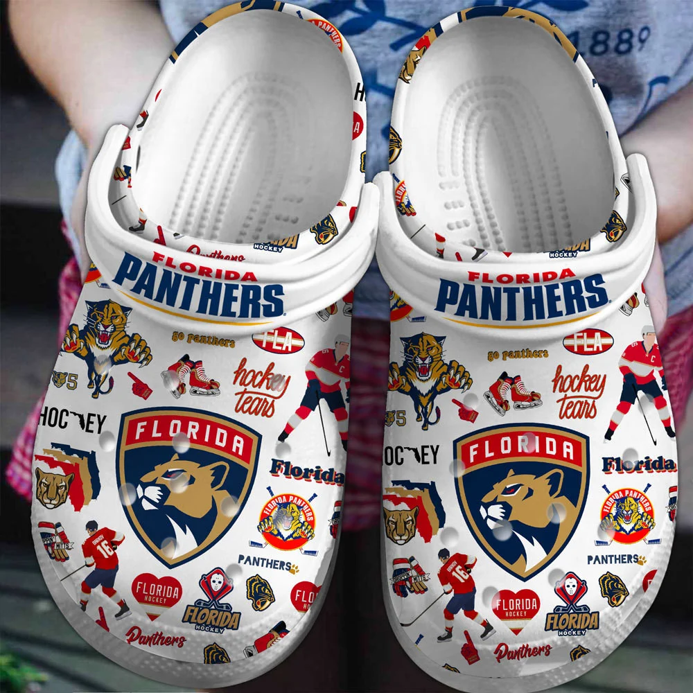 Footwearmerch Florida Panthers Ice hockey team NHL Sport Crocs Clogs Crocband Shoes Comfortable For Men Women and Kids