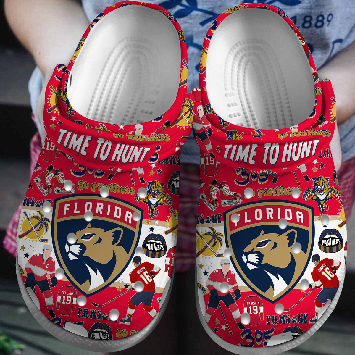 Premium Florida Panthers NHL Sport Crocs Crocband Clogs Shoes Comfortable For Men Women and Kids