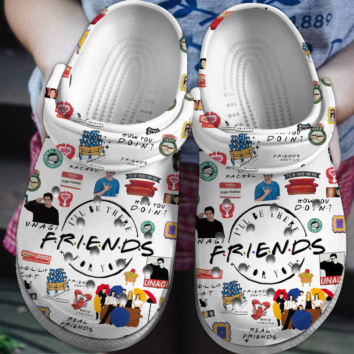 Premium Friends TV Series Crocs Crocband Clogs Shoes Comfortable For Men Women and Kids