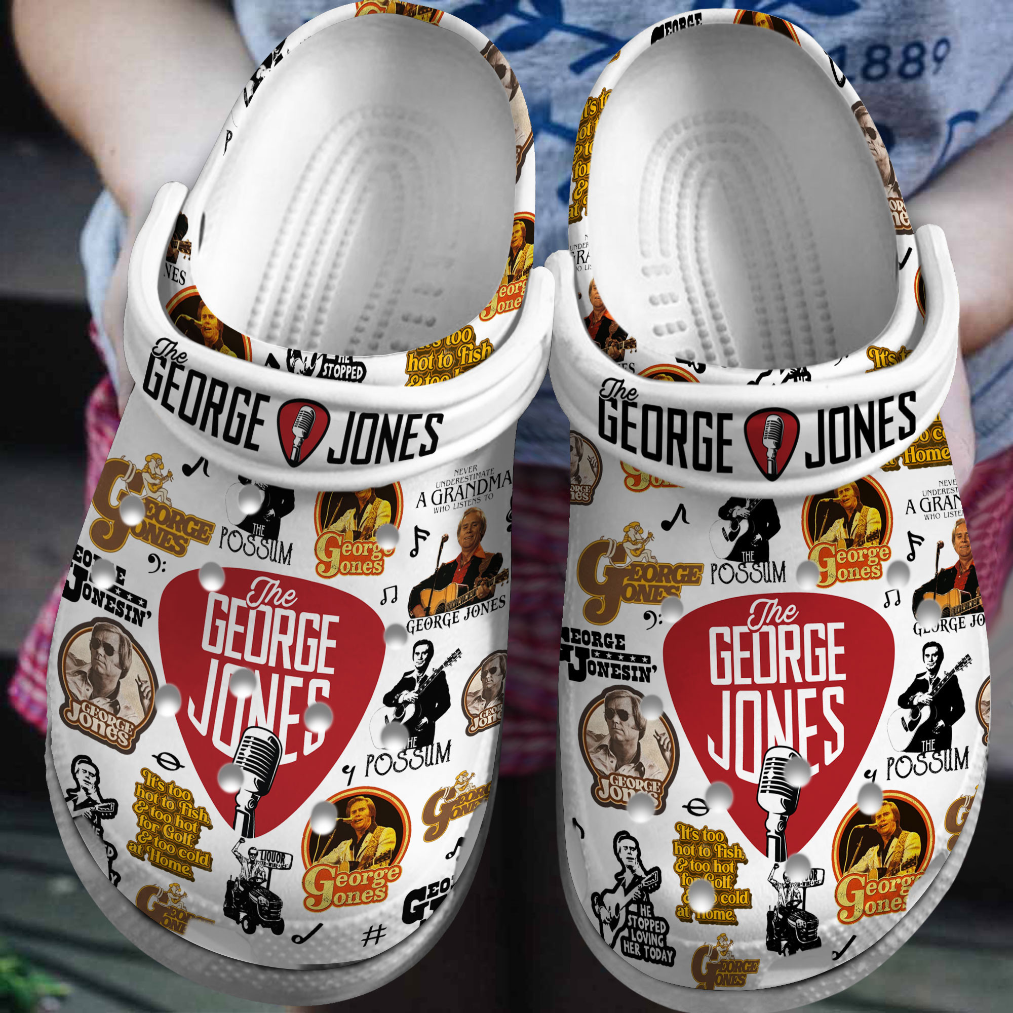Premium George Jones Music Crocs Crocband Clogs Shoes Comfortable For Men Women and Kids
