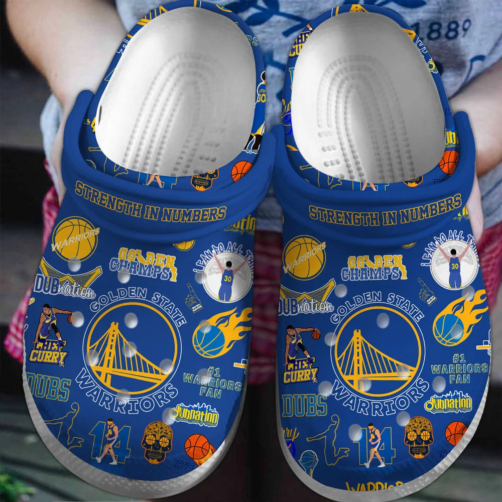 Footwearmerch Golden State Warriors Basketball team NBA Sport Crocs Clogs Crocband Shoes Comfortable For Men Women and Kids