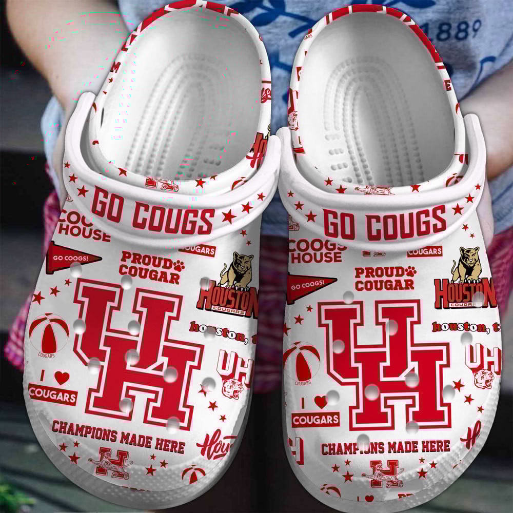 Footwearmerch Houston Cougars basketball NCAA Sport Crocs Clogs Crocband Shoes Comfortable For Men Women and Kids