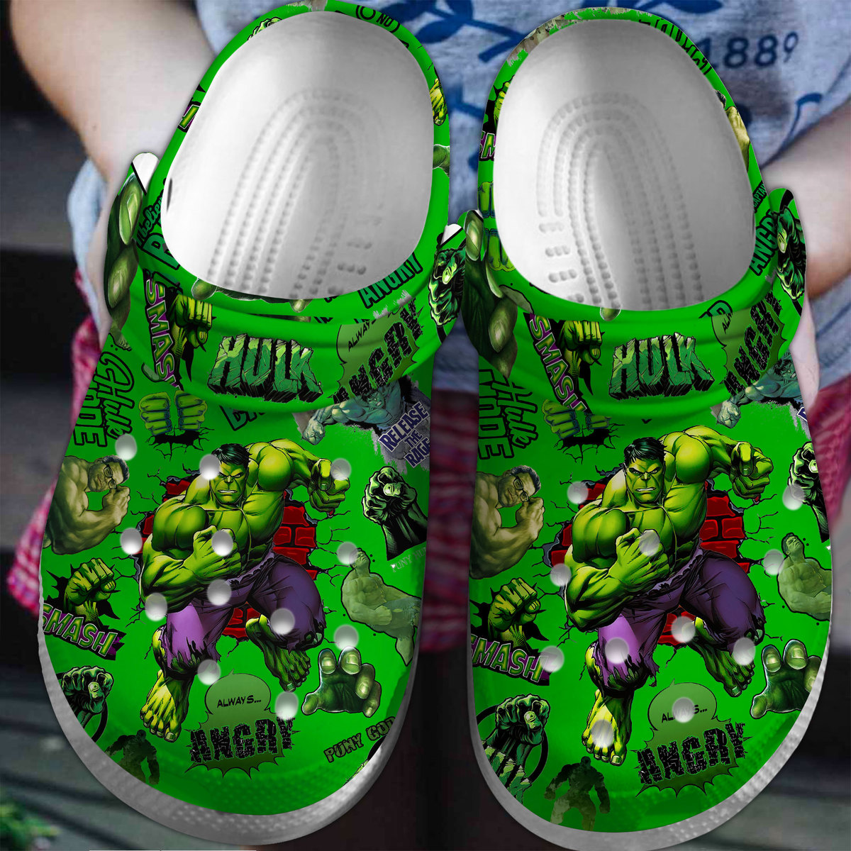 Footwearmerch Hulk Movie Crocs Crocband Clogs Shoes Comfortable For Men Women and Kids