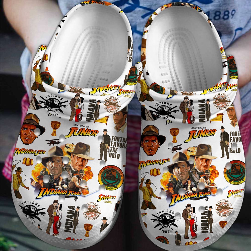 Footwearmerch Indiana Jones Movie Crocs Crocband Clogs Shoes Comfortable For Men Women and Kids