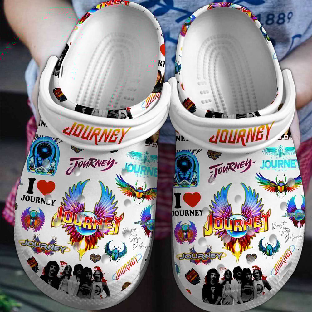 Footwearmerch Journey Rock Band Music Crocs Crocband Clogs Shoes Comfortable For Men Women and Kids