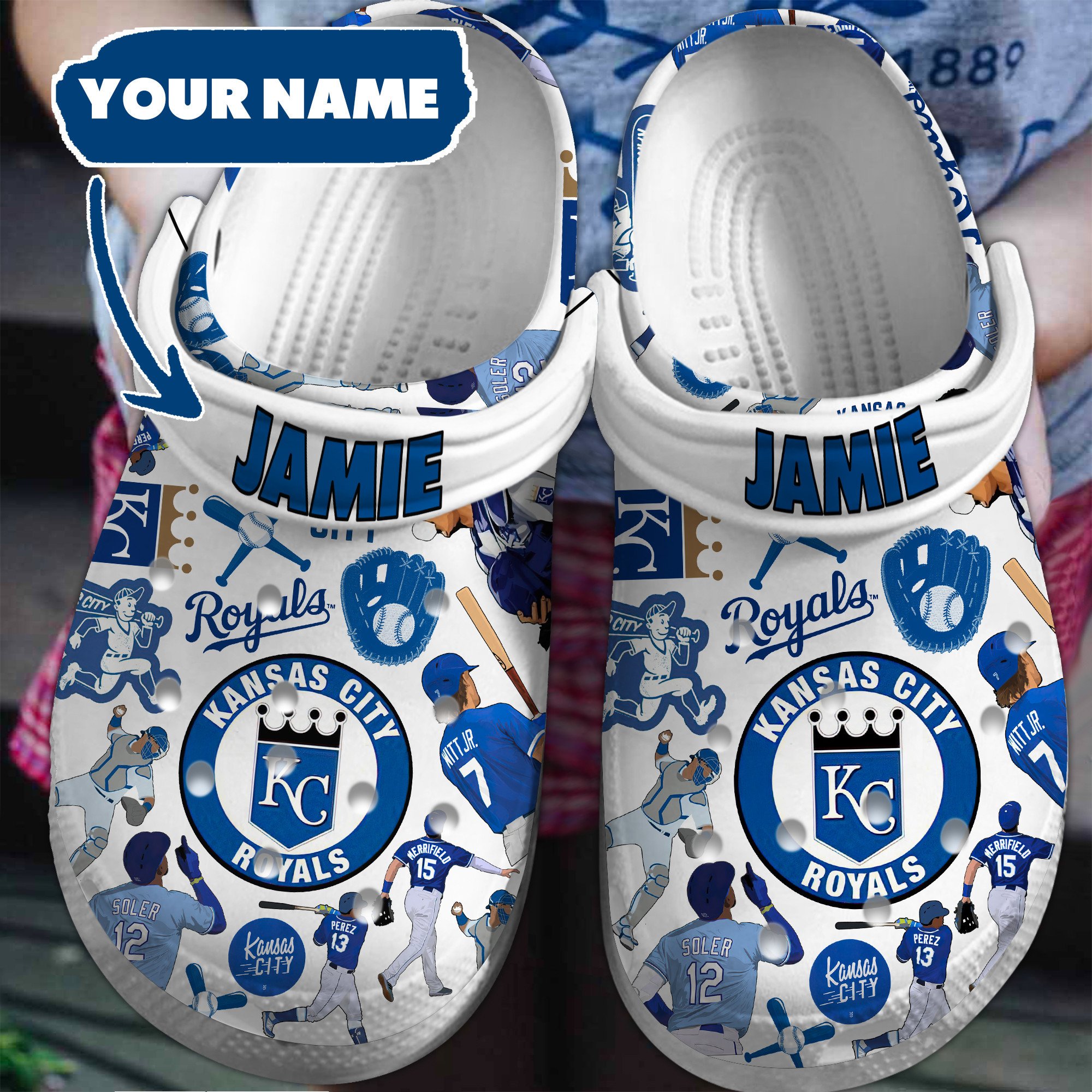 Footwearmerch Kansas City Royals MLB Sport Crocs Clogs Crocband Shoes Comfortable For Men Women and Kids