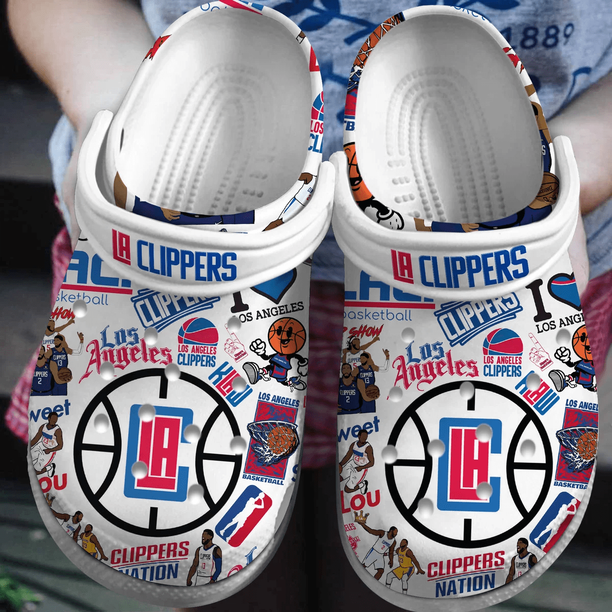 Footwearmerch Los Angeles Clippers Basketball team NBA Sport Crocs Clogs Crocband Shoes Comfortable For Men Women and Kids