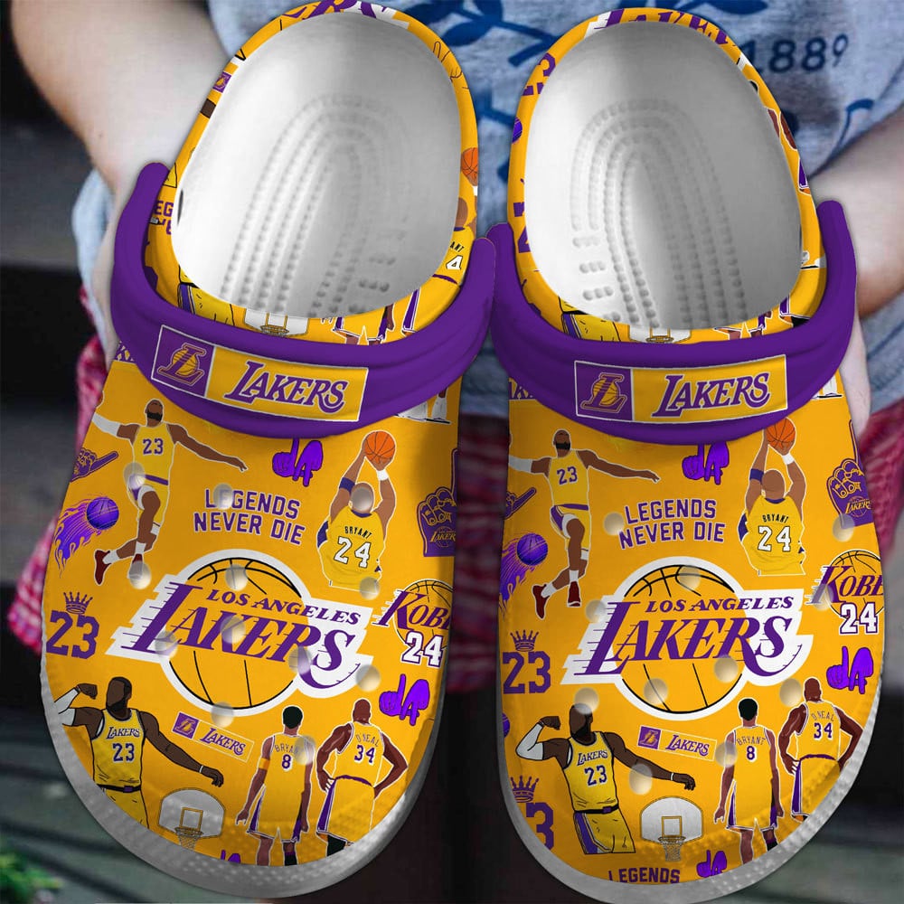 Footwearmerch Los Angeles Lakers Basketball Club Clogs Crocband Comfortable Shoes Crocs For Men Women Kids