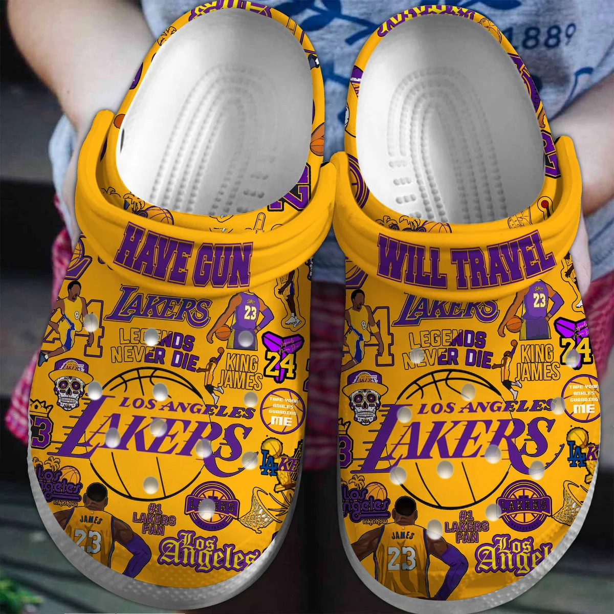 Footwearmerch Los Angeles Lakers Basketball team NBA Sport Crocs Clogs Shoes Crocband Comfortable For Men Women and Kids