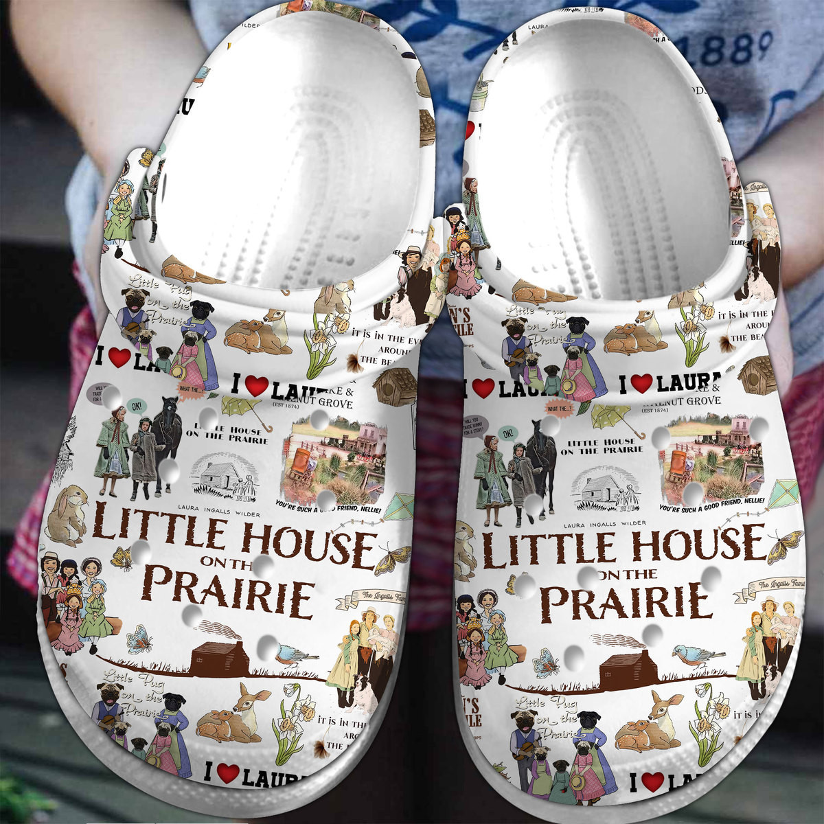 Premium Little House On The Prairie TV Series Crocs Crocband Clogs Shoes Comfortable For Men Women and Kids