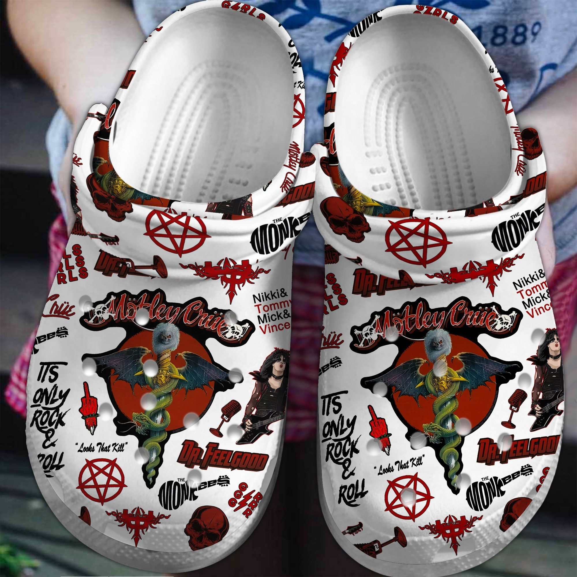 Footwearmerch Motley Crue Rock Band Music Crocs Crocband Clogs Shoes Comfortable For Men Women and Kids