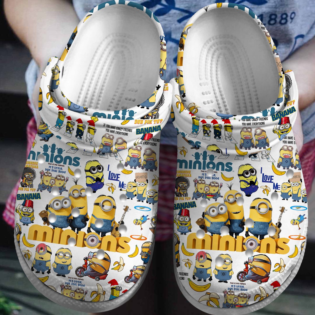 Footwearmerch Minions Cartoon Crocs Crocband Clogs Shoes Comfortable For Men Women and Kids