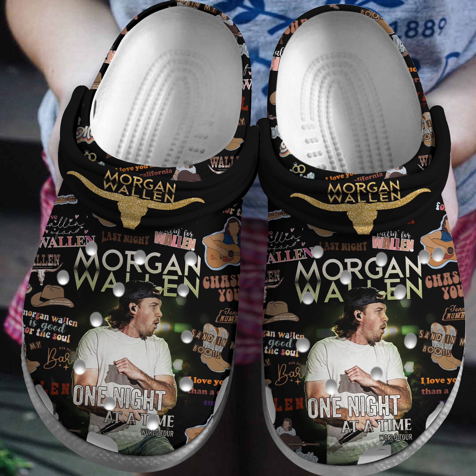 Premium Morgan Wallen Music Crocs Crocband Clogs Shoes Comfortable For Men Women and Kids