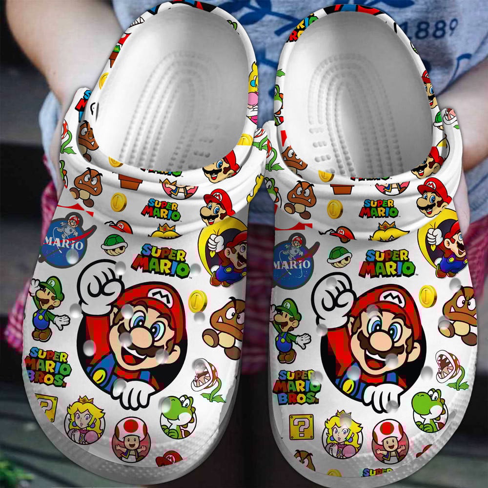 Footwearmerch Super Mario Game Crocs Crocband Clogs Comfortable For Men Women and Kids