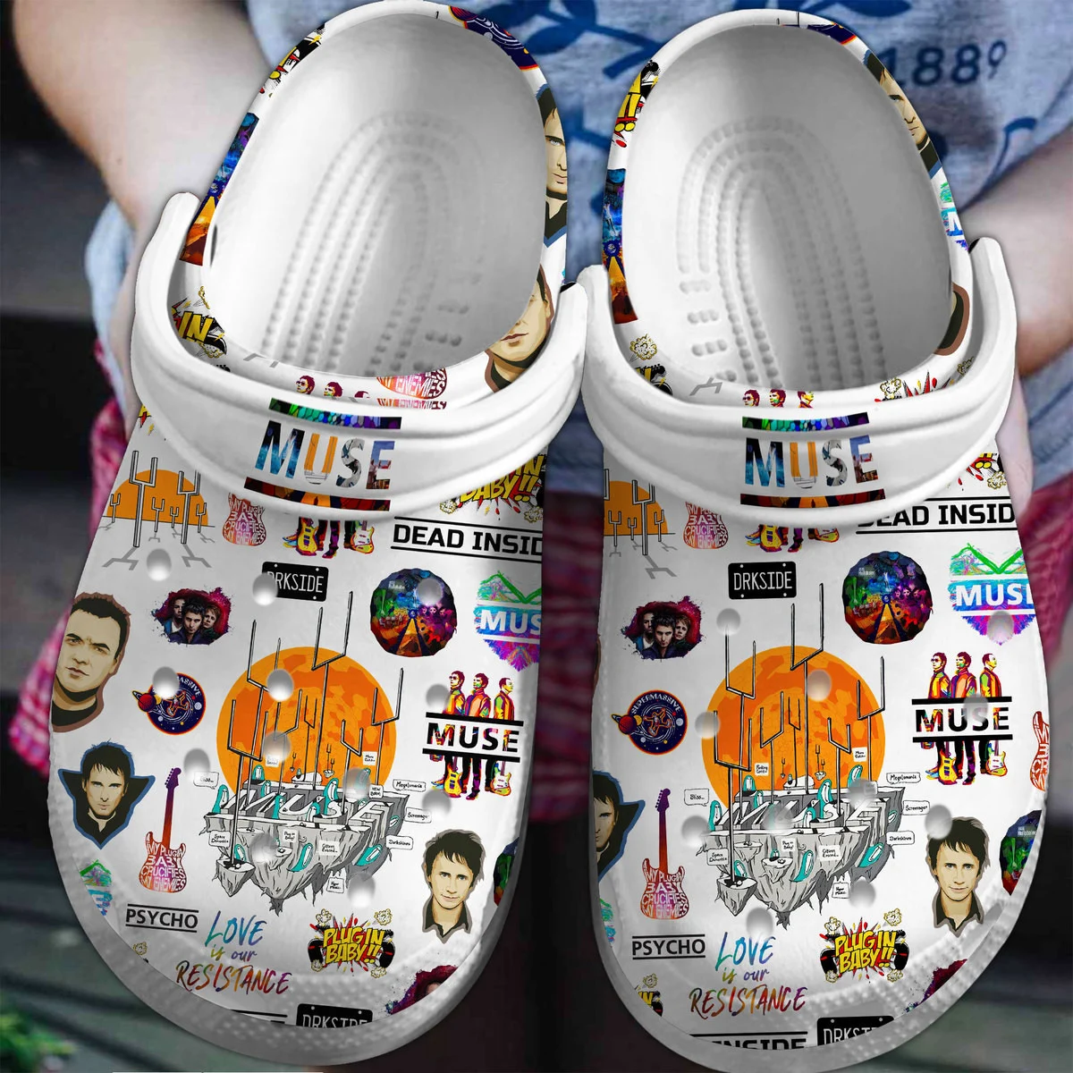Footwearmerch Muse Rock Band Music Crocs Crocband Clogs Shoes Comfortable For Men Women and Kids