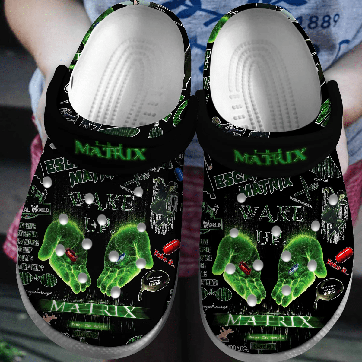 Footwearmerch The Matrix Movie Crocs Crocband Clogs Shoes Comfortable For Men Women and Kids
