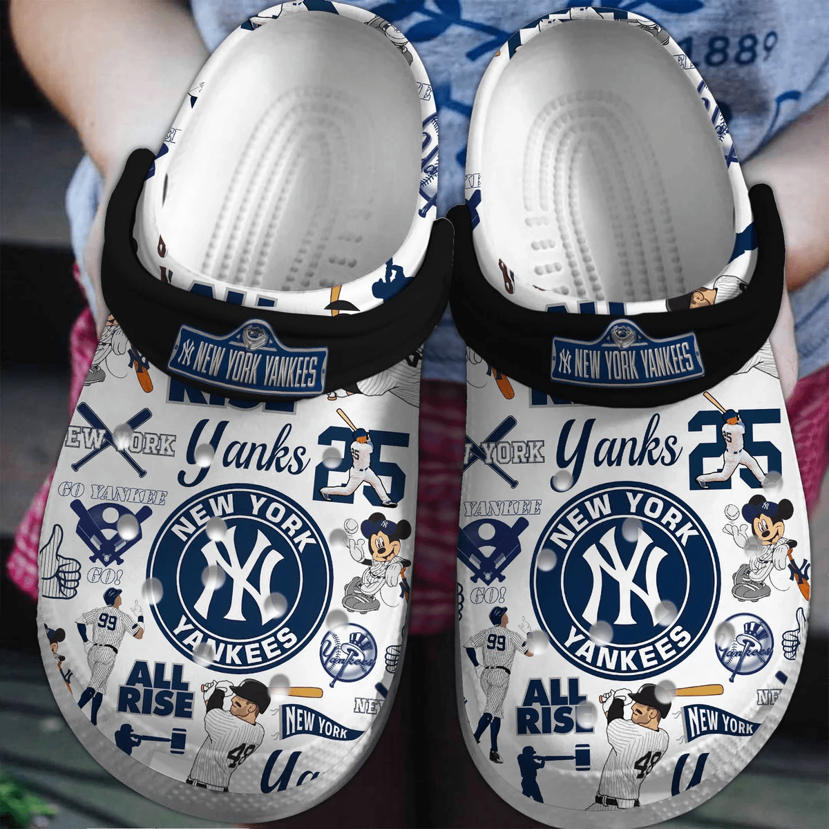 Footwearmerch New York Yankees Baseball team MLB Sport Crocs Clogs Crocband Shoes Comfortable For Men Women and Kids