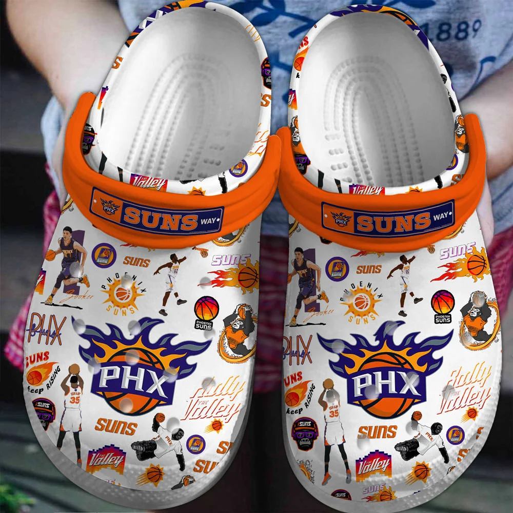 Footwearmerch Phoenix Suns Basketball team NBA Sport Crocs Clogs Crocband Shoes Comfortable For Men Women and Kids