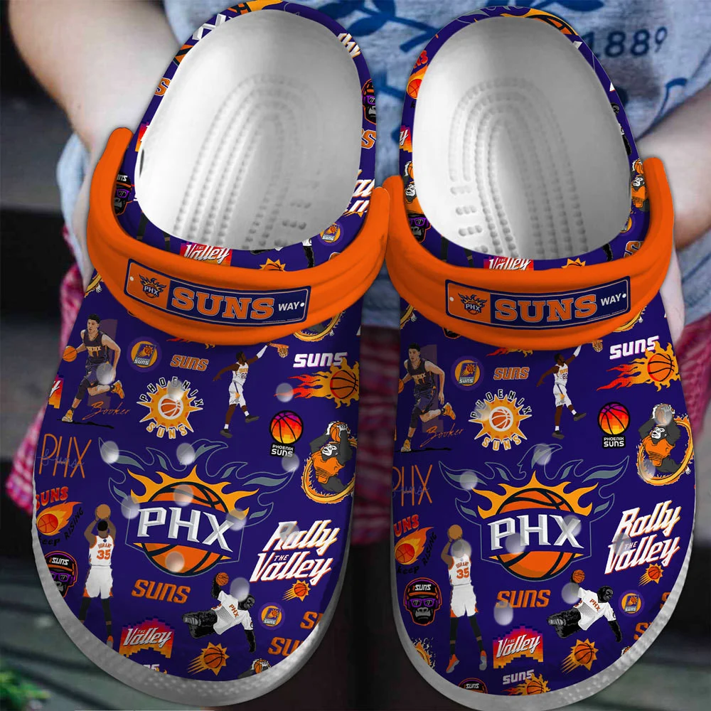 Footwearmerch Phoenix Suns Basketball team NBA Sport Crocs Clogs Crocband Shoes Comfortable For Men Women and Kids