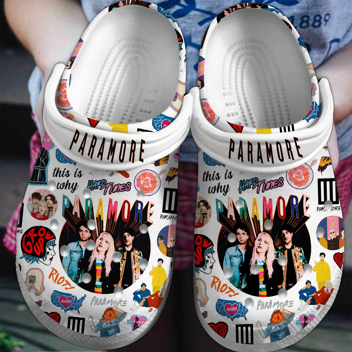 Footwearmerch Paramore Music Band Crocs Crocband Clogs Shoes Comfortable For Men Women and Kids