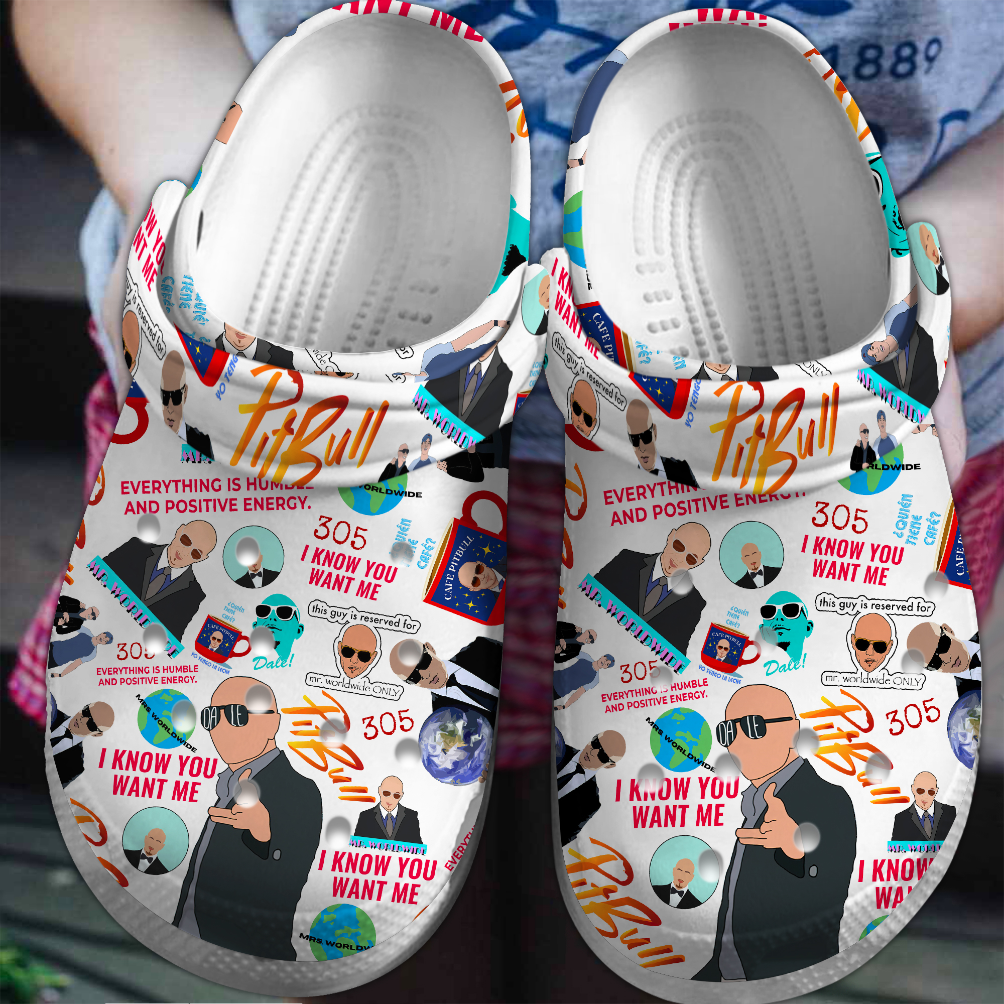 Footwearmerch Pitbull Singer Music Crocs Crocband Clogs Shoes Comfortable For Men Women and Kids