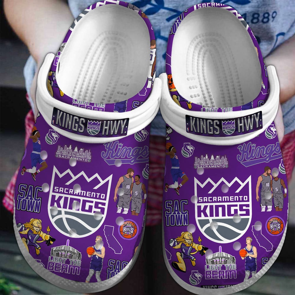 Footwearmerch Sacramento Kings Basketball team NBA Sport Crocs Clogs Crocband Shoes Comfortable For Men Women and Kids