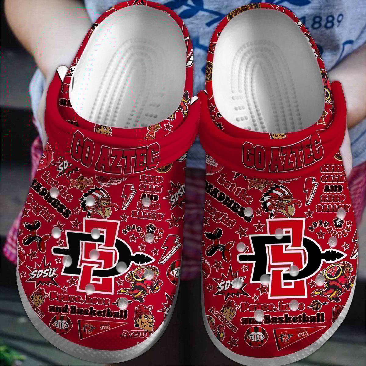 Footwearmerch San Diego State Aztecs basketball NCAA Sport Crocs Clogs Crocband Shoes Comfortable For Men Women and Kids
