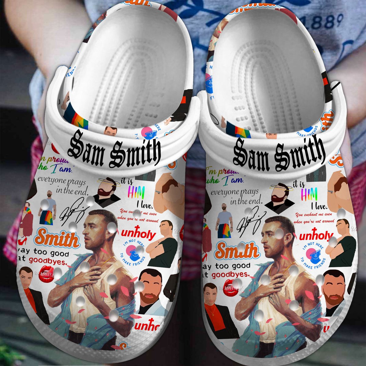 Footwearmerch Sam Smith Singer Music Crocs Crocband Clogs Shoes Comfortable For Men Women and Kids