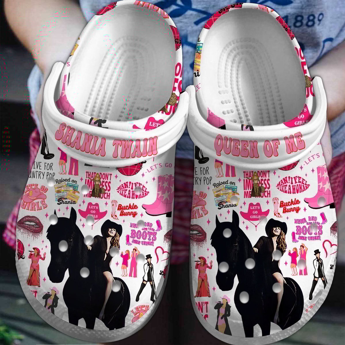 Footwearmerch Shania Twain Singer Music Crocs Crocband Clogs Shoes Comfortable For Men Women and Kids