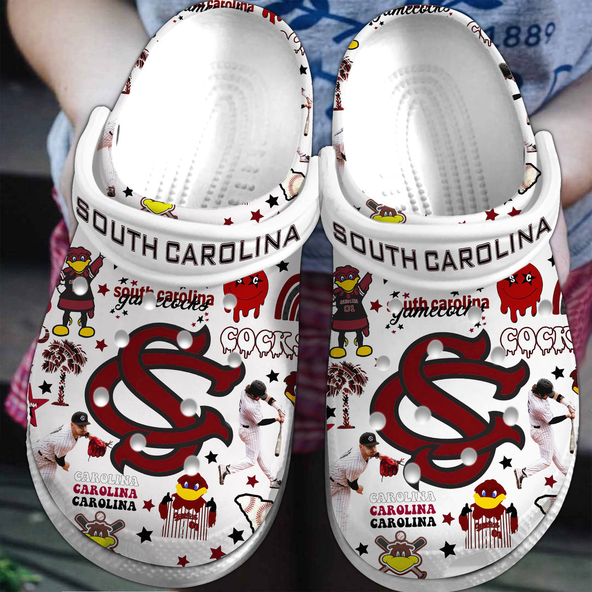 Premium South Carolina Gamecocks NCAA Sport Crocs Crocband Clogs Shoes Comfortable For Men Women and Kids