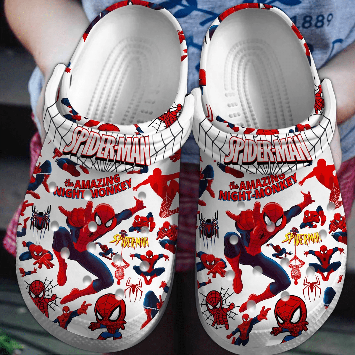 Footwearmerch Spider Man Movie Crocs Crocband Clogs Shoes Comfortable For Men Women and Kids