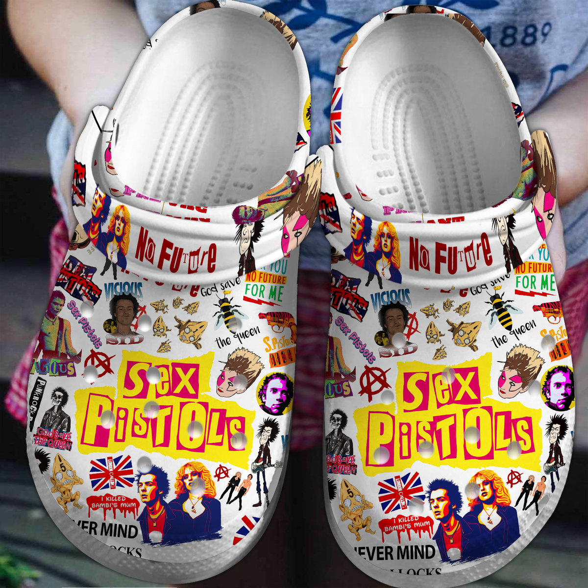 Footwearmerch Sx Pistols Band Music Crocs Crocband Clogs Shoes Comfortable For Men Women and Kids